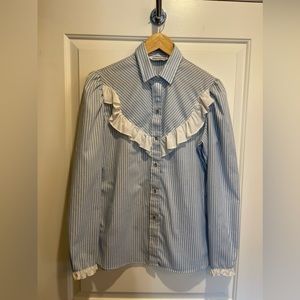 Vintage Western Frilly/Ruffled Button-Up Shirt